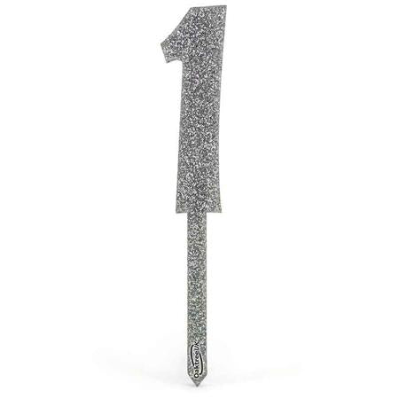 Silver Sparkly Number One Cake Topper I 1st Birthday Decorations I My Dream Party Shop UK