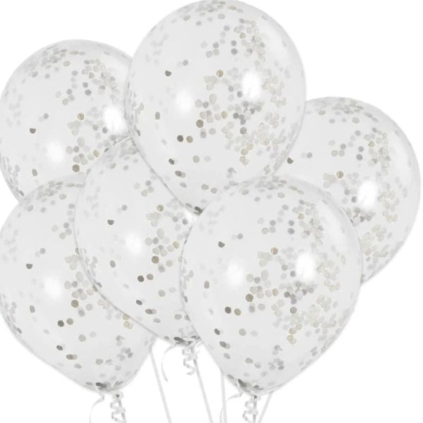 Silver Confetti Balloons I Silver Party Balloons I My Dream Party Shop UK