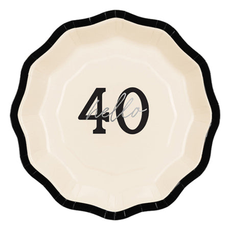Small Hello 40 Party Plates I 40th Birthday Party Supplies I My Dream Party Shop UK