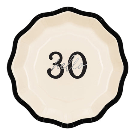 Small Hello 30 Party Plates I 30th Birthday Party Supplies I My Dream Party Shop UK