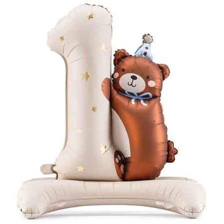Air-Filled Teddy Bear Number One Balloon I Teddy Bear Party Decorations I My Dream Party Shop UK