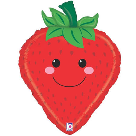 Smiling Strawberry Foil Balloon I Berry First Birthday Party Supplies I My Dream Party Shop UK