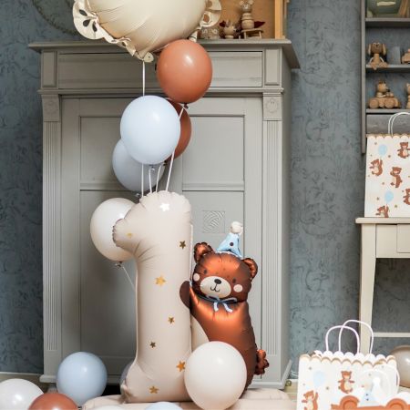 Standing Teddy Bear Number One Balloon I Teddy Bear Party Decorations I My Dream Party Shop UK