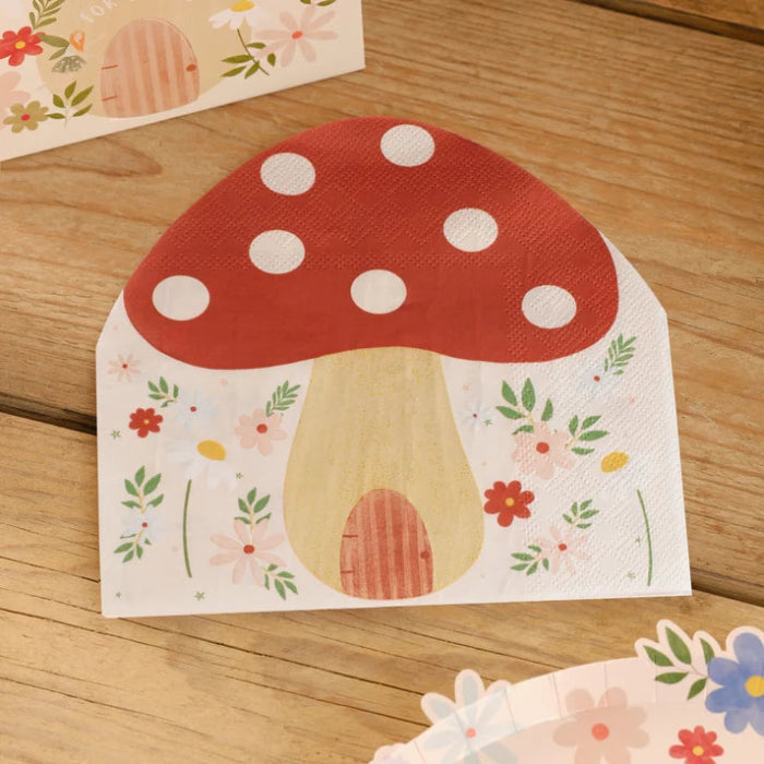 Fairy Toadstool Party Napkins with Flowers I Fairy Party Supplies I My Dream Party Shop UK