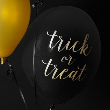 Black Trick or Treat Halloween Balloons I Halloween Party Decorations I My Dream Party Shop UK