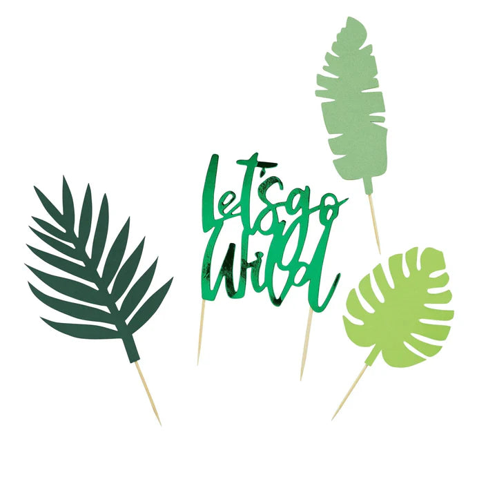Green Lets Go Wild Cake Topper Set I Jungle Party Decorations I My Dream Party Shop UK