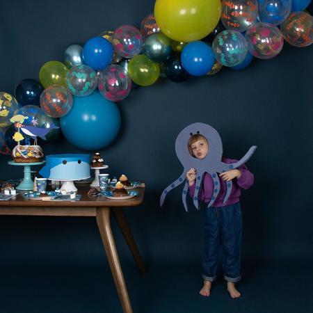 Fiesec Under The Sea Baby Shower Decorations, Ocean Animal Themed Baby Shower Supplies, Underwater World Decor Backdrop Fringe Curtain