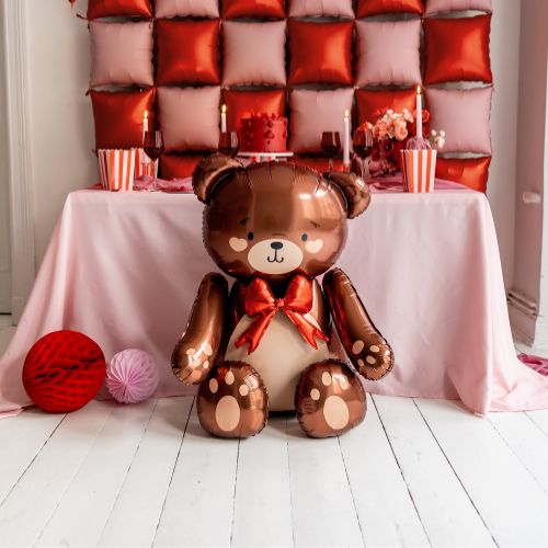 Giant Brown Valentine's Day Bear Balloon I Valentine's Day Balloons I My Dream Party Shop UK