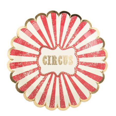 Vintage Red and White Striped Circus Party Plates I Circus Party Supplies I My Dream Party Shop UK