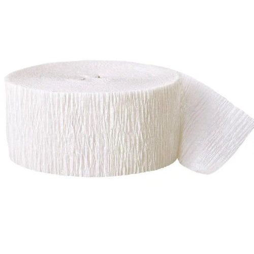 White Crepe Paper Streamer I Pretty Party Decorations and Streamers I My Dream Party Shop I UK