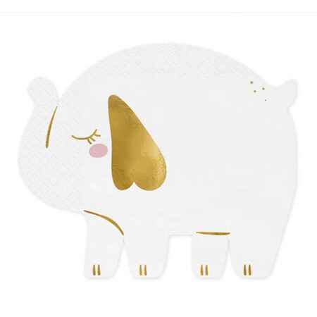 Gold Foiled Elephant Napkins I Baby Shower Decorations I My Dream Party Shop UK