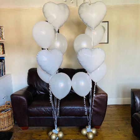 4 Latex and 2 Foil Hearts Helium Balloon Bouquet I My Dream Party Shop Ruislip