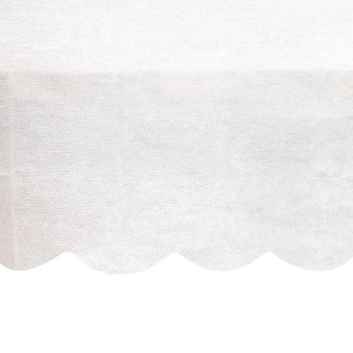 Scalloped Edge White Paper Table Cover I Wedding Party Decorations I My Dream Party Shop UK