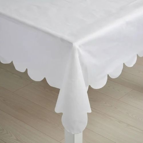 White Scalloped Paper Table Cover I White Party Supplies I My Dream Party Shop UK