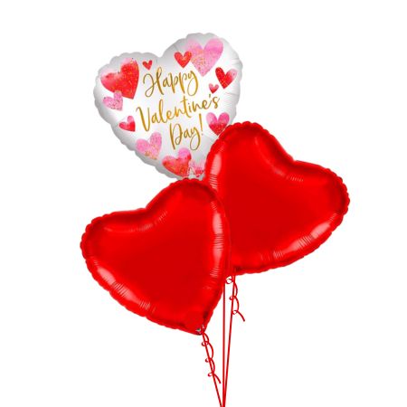 White Valentine's Day Heart Balloon Bouquet I Helium Valentine's Day Balloons Ruislip