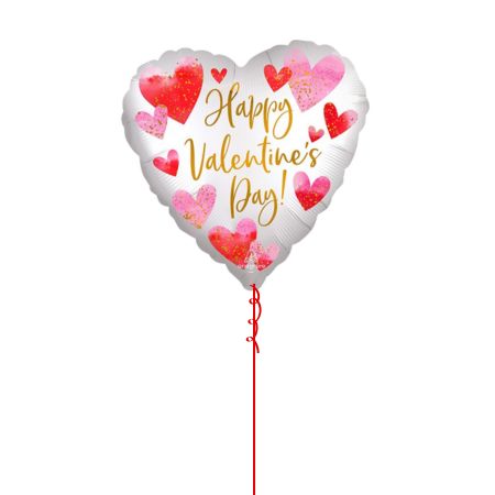 Single White Valentine's Day Helium Heart Balloon I Helium Valentine's Day Balloon Gifts Ruislip