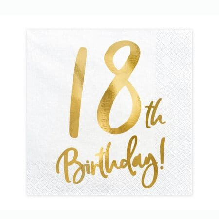 18th Birthday Napkins I 18th Birthday Party Supplies I My Dream Party Shop UK