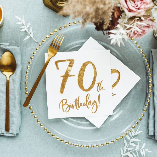 70th Birthday Napkins I 70th Birthday Party Supplies I My Dream Party Shop UK