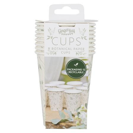 White and Green Christening Cups I Christening Party Tableware I My Dream Party Shop UK