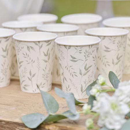 White and Green Christening Cups I Christening Party Decorations I My Dream Party Shop UK