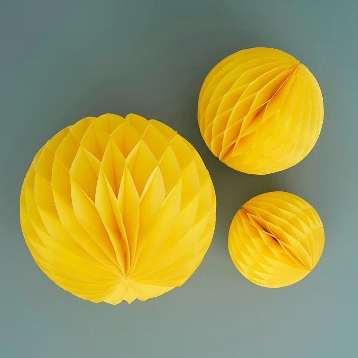 Yellow Honeycomb Ball Decorations I Yellow Party Decorations I My Dream Party Shop UK