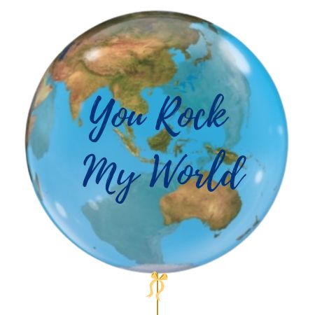 Personalised World Bubble Balloon I Helium Balloons Ruislip I My Dream Party Shop