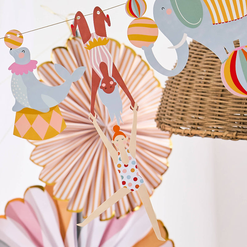 Close Up of Circus Themed Party Garland I Circus Party Decorations I My Dream Party Shop UK