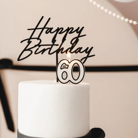 Cream and Black 60 Candle I 60th Birthday Party Supplies I My Dream Party Shop UK