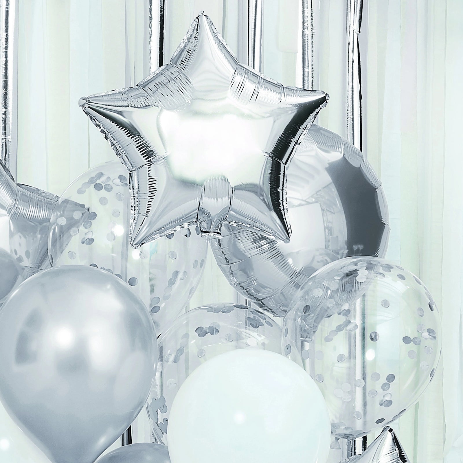 Metallic Silver and White Balloon Pack I Silver Party Decorations I My Dream Party Shop UK 