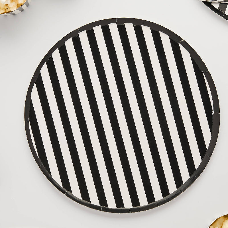 Black and White Striped Plates I Monochrome Party Supplies I My Dream Party Shop UK