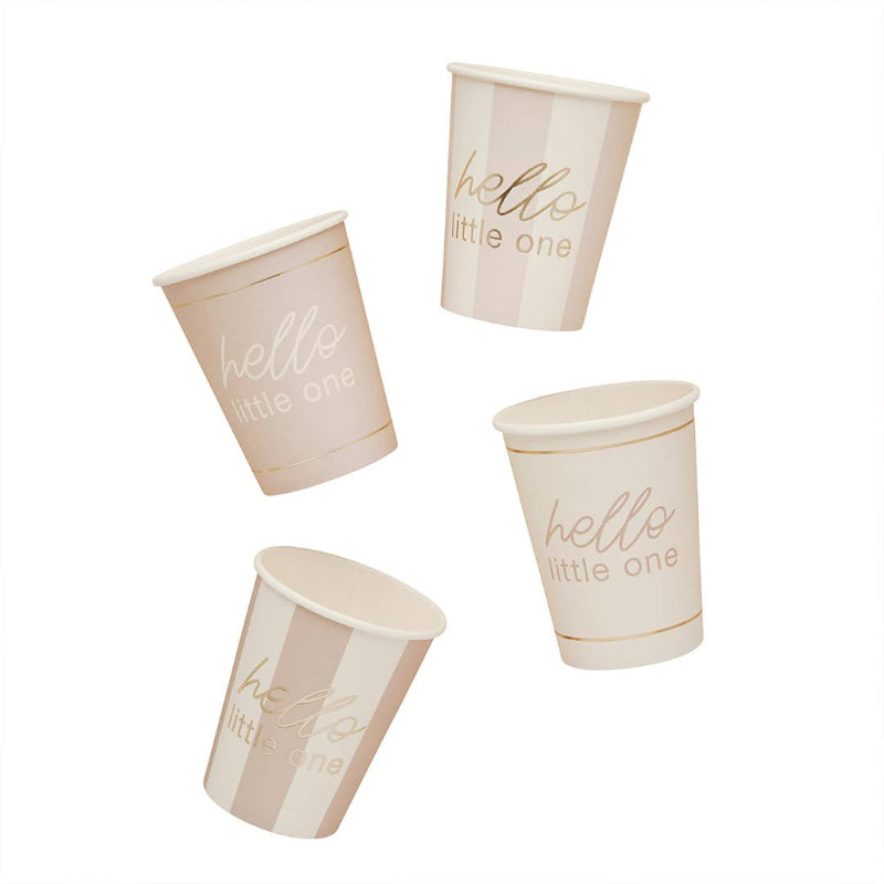 Neutral Hello Little One Cups I Baby Shower Decorations I My Dream Party Shop UK