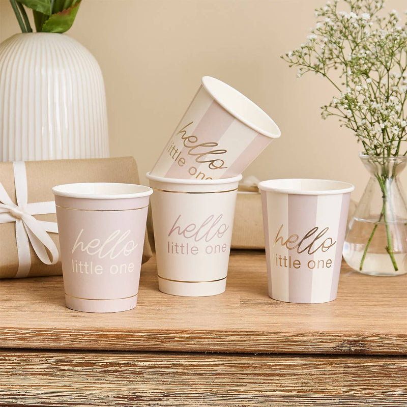 Neutral Hello Little One Cups I Baby Shower Tableware I My Dream Party Shop UK
