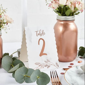 Rose Gold Table Numbers I Wedding Decorations I My Dream Party Shop UK