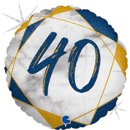 Navy and Gold 40th Birthday Balloon I Milestone Birthday Decorations I My Dream Party Shop UK