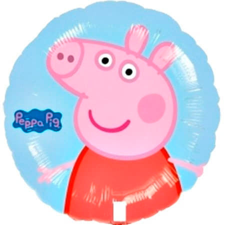 Pale Blue Peppa Pig Round Foil Balloon 18 Inch I Peppa Pig Party Supplies I My Dream Party Shop UK