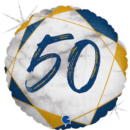 Navy and Gold 50th Birthday Balloon I Milestone Birthday Decorations I My Dream Party Shop UK