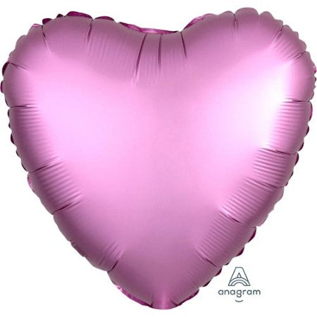 Flamingo Pink Satin Luxe Heart Foil Balloon I Modern Party Balloons I My Dream Party Shop UK 