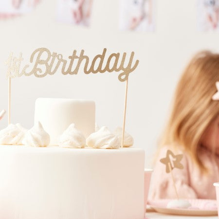 Gold 1st Birthday Cake Topper I Birthday Cake Decorations I My Dream Party Shop I UK