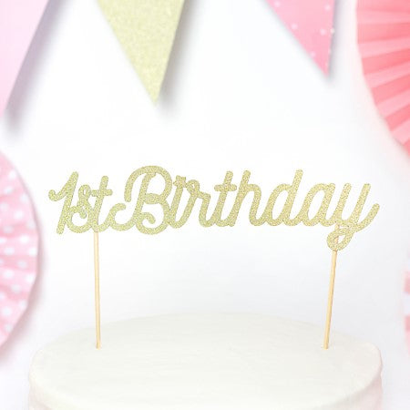 Gold 1st Birthday Cake Topper I 1st Birthday Decorations I My Dream Party Shop I UK