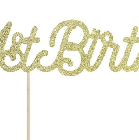 Gold 1st Birthday Cake Topper I Cake Toppers and Accessories I My Dream Party Shop I UK
