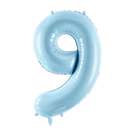 Helium Inflated Pastel Blue Number 9 Balloon Collection Ruislip I My Dream Party Shop