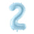 Helium Inflated Pastel Blue Number 2 Balloon Collection Ruislip I My Dream Party Shop