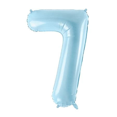 Helium Inflated Pastel Blue Number 7 Balloon Collection Ruislip I My Dream Party Shop