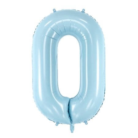 Blue Foil Number Zero Balloon, 34 Inches