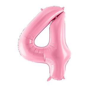 Gigantic Pale Pink Foil Number Four Balloon 34 Inches I Milestone Birthdays I My Dream Party Shop UK