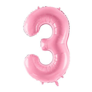 Gigantic Pale Pink Foil Number Three Balloon 34 Inches I Milestone Birthdays I My Dream Party Shop 