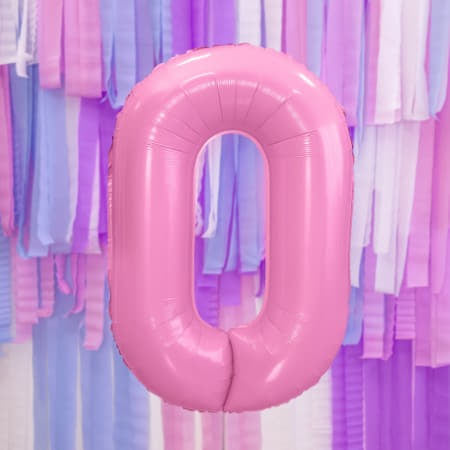 Helium Inflated Pale Pink Foil Number Balloons for Collection Ruislip I My Dream Party Shop