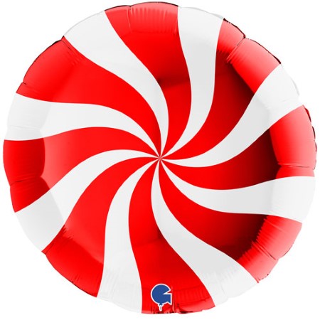 Extra Large Metallic Red and White Swirl Balloon I Christmas Balloons I My Dream Party Shop