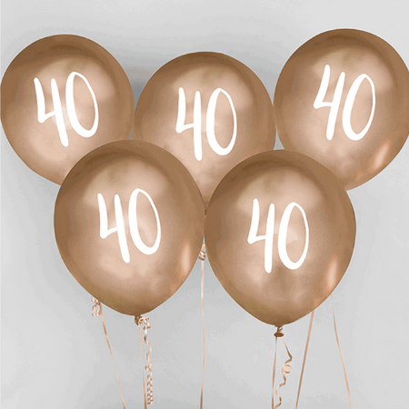 Chrome Gold 40th Birthday Balloons  I 40th Birthday Party Decorations I My Dream Party Shop