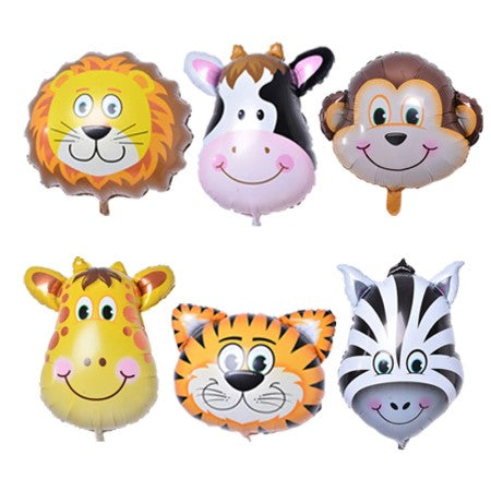 Jungle Animal Foil Balloons Set of 6 I Jungle Party Decorations I My Dream Party Shop I UK